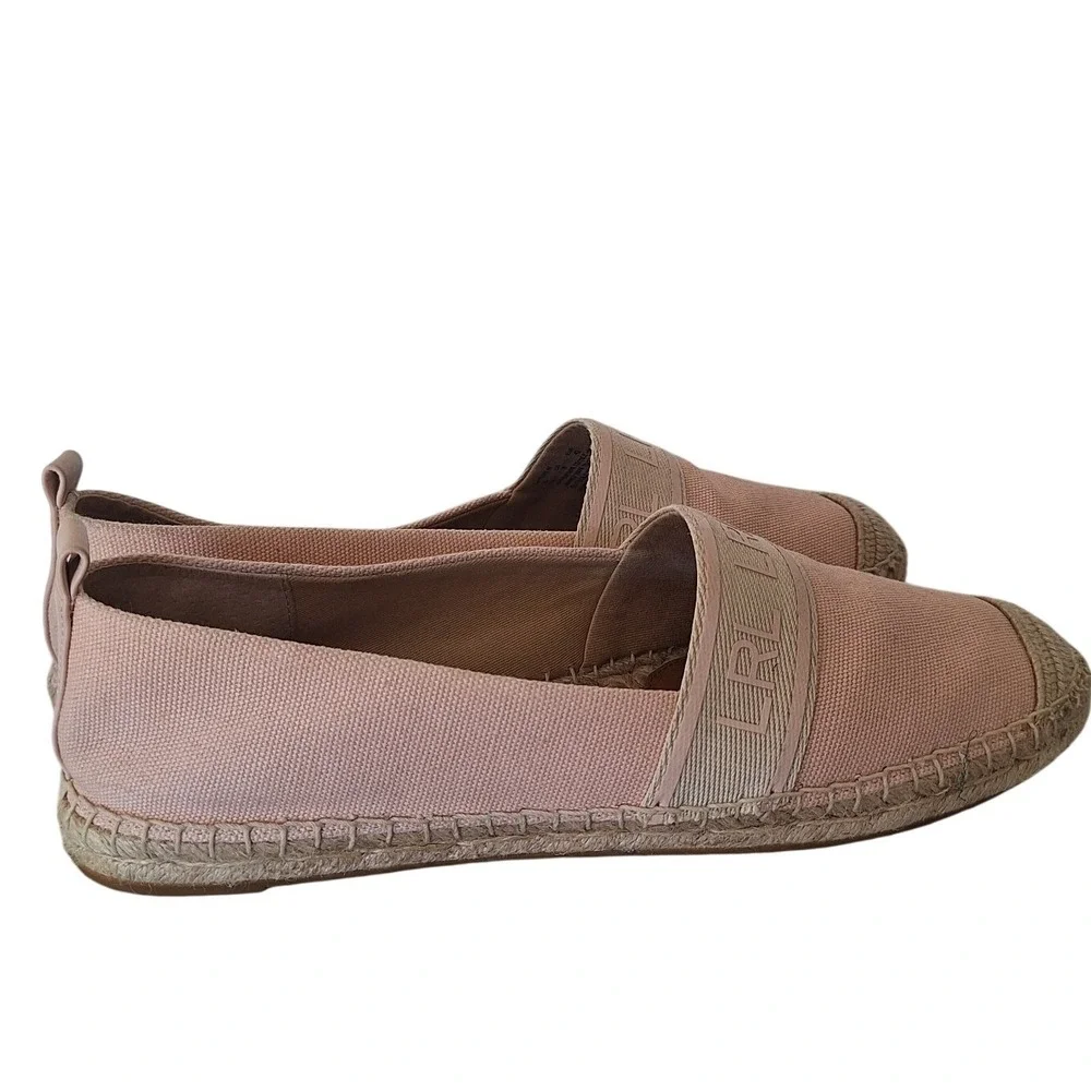 Lauren Ralph Lauren Espadrille Women‎ US 10 Caylee Canvas Flat Natural pink